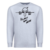 Heather Grey Kilroy was here (on RedBubble) gift Premium Sweatshirt - PixelWave