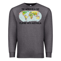 Charcoal Heather the world is a cat playing with australia 2020 shirt Premium Sweatshirt - PixelWave
