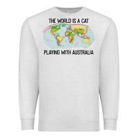 Oatmeal Heather the world is a cat playing with australia 2020 shirt Premium Sweatshirt - PixelWave