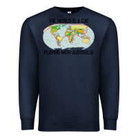 Navy the world is a cat playing with australia 2020 shirt Premium Sweatshirt - PixelWave