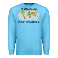 Ocean Blue the world is a cat playing with australia 2020 shirt Premium Sweatshirt - PixelWave