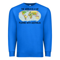 True Royal the world is a cat playing with australia 2020 shirt Premium Sweatshirt - PixelWave