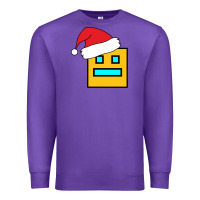 Purple Geometry Dash Premium Sweatshirt - PixelWave