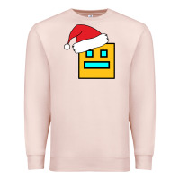 Pale Pink Geometry Dash Premium Sweatshirt - PixelWave