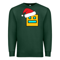 Sports Green Geometry Dash Premium Sweatshirt - PixelWave