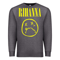 Charcoal Heather Grunge Rihanna Premium Sweatshirt - PixelWave