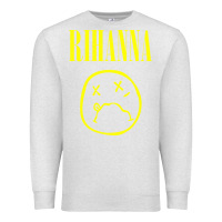 Oatmeal Heather Grunge Rihanna Premium Sweatshirt - PixelWave