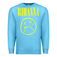 Ocean Blue Grunge Rihanna Premium Sweatshirt - PixelWave