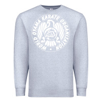 Heather Grey World Oyama Karate Organization ( white ) Premium Sweatshirt - PixelWave