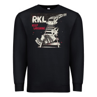 Black RKL Keep Laughing Essential Premium Sweatshirt - PixelWave