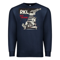 Navy RKL Keep Laughing Essential Premium Sweatshirt - PixelWave