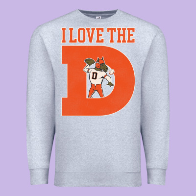 I Love The D Broncos Football Quote Premium Sweatshirt Designed By Pixelwave