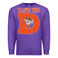 Purple i love the d broncos football quote Premium Sweatshirt - PixelWave