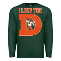 Sports Green i love the d broncos football quote Premium Sweatshirt - PixelWave