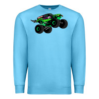Ocean Blue monster truck grave digger Premium Sweatshirt - PixelWave