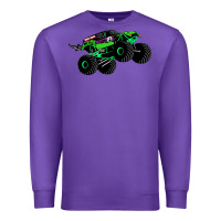 Purple monster truck grave digger Premium Sweatshirt - PixelWave