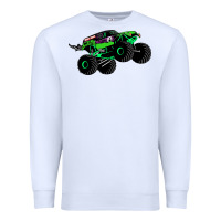 White monster truck grave digger Premium Sweatshirt - PixelWave