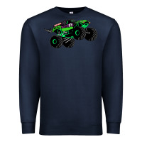Navy monster truck grave digger Premium Sweatshirt - PixelWave