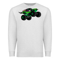 Oatmeal Heather monster truck grave digger Premium Sweatshirt - PixelWave