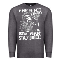 Charcoal Heather Stay Punk Stay Drunk Premium Sweatshirt - PixelWave