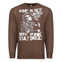 Chestnut Stay Punk Stay Drunk Premium Sweatshirt - PixelWave