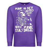 Purple Stay Punk Stay Drunk Premium Sweatshirt - PixelWave