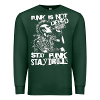 Sports Green Stay Punk Stay Drunk Premium Sweatshirt - PixelWave
