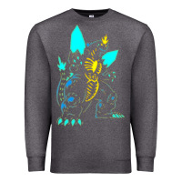 Charcoal Heather Spacegodzilla Premium Sweatshirt - PixelWave