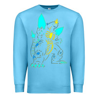 Ocean Blue Spacegodzilla Premium Sweatshirt - PixelWave