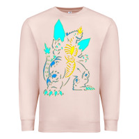Pale Pink Spacegodzilla Premium Sweatshirt - PixelWave