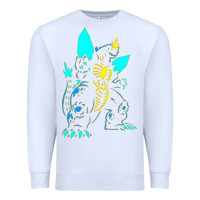 White Spacegodzilla Premium Sweatshirt - PixelWave