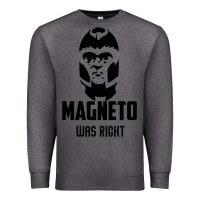 Charcoal Heather magneto was right Premium Sweatshirt - PixelWave