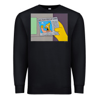 Black The Simpsons Old Man Yells At Cloud Newspaper V1 Premium Sweatshirt - PixelWave