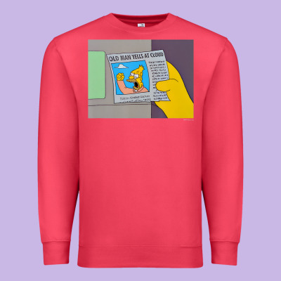 The Simpsons Old Man Yells At Cloud Newspaper V1 Premium Sweatshirt Designed By Pixelwave