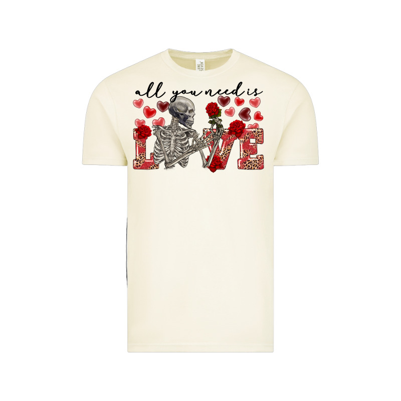 Skeleton All You Need Is Love Vintage Tee by FaDigitalArtStudio | Teevron