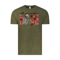 Vintage Olive skeleton all you need is love Vintage Tee - FaDigitalArtStudio