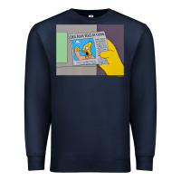 Navy The Simpsons Old Man Yells At Cloud Newspaper V1 Premium Sweatshirt - PixelWave