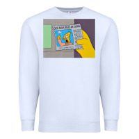 White The Simpsons Old Man Yells At Cloud Newspaper V1 Premium Sweatshirt - PixelWave