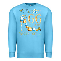 Ocean Blue 66th birthday 66 years of being awesome 66 years old woman Premium Sweatshirt - PixelWave