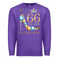 Purple 66th birthday 66 years of being awesome 66 years old woman Premium Sweatshirt - PixelWave