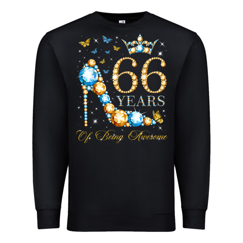 66th Birthday 66 Years Of Being Awesome 66 Years Old Woman Premium Sweatshirt by PixelWave | Teevron