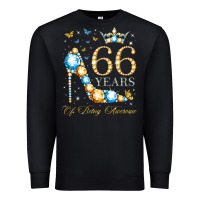 Black 66th birthday 66 years of being awesome 66 years old woman Premium Sweatshirt - PixelWave