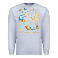 Heather Grey 66th birthday 66 years of being awesome 66 years old woman Premium Sweatshirt - PixelWave