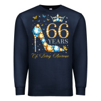 Navy 66th birthday 66 years of being awesome 66 years old woman Premium Sweatshirt - PixelWave