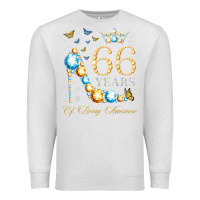 Oatmeal Heather 66th birthday 66 years of being awesome 66 years old woman Premium Sweatshirt - PixelWave