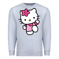 Heather Grey kitty Premium Sweatshirt - PixelWave
