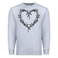 Heather Grey bichota heart for women,cute music t shirt Premium Sweatshirt - PixelWave