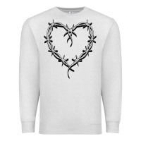 Oatmeal Heather bichota heart for women,cute music t shirt Premium Sweatshirt - PixelWave