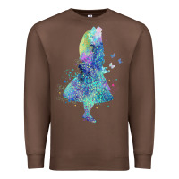 Watercolor Splatter Alice In Wonderland T Shirt Design Premium Sweatshirt | Teevron