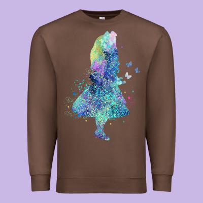 Watercolor Splatter Alice In Wonderland T Shirt Design Premium Sweatshirt Designed By Pixelwave
